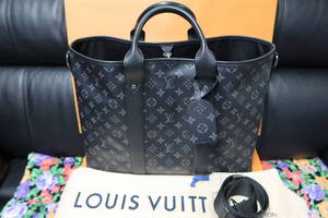 ★LOUIS VUITTON ルイ ヴィトン M30937 ウィークエンドNM トートバッグ モノグラム ハンドバッグ ブラック メンズ レディース(中古)★